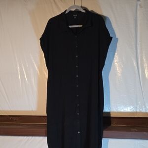 Torrid Black Midi Button-Front Dress